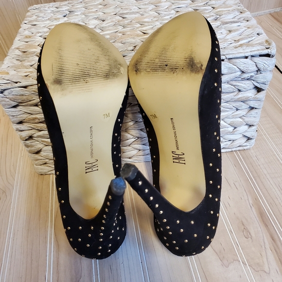 INC International Concepts Womens Black W/gold Studs Pumps Shoes Size 7 - Picture 5 of 6